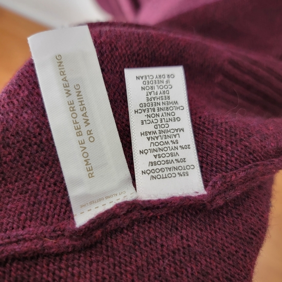 Loft Maroon XLT Sweater Blouse-Sleeve Knit Sweater Dress - Picture 4 of 8